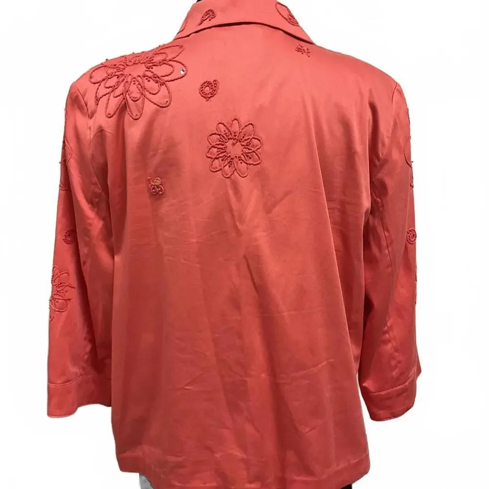 Petite Sequin Embellished Coral Jacket XL